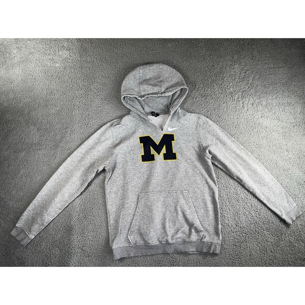 Vintage Nike Michigan Wolverines Hoodie Men Large Graphic Swoosh Y2K‎ Collegiate